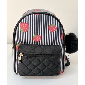 Strawberry Backpack Bag NWT Black And White LikeDreams